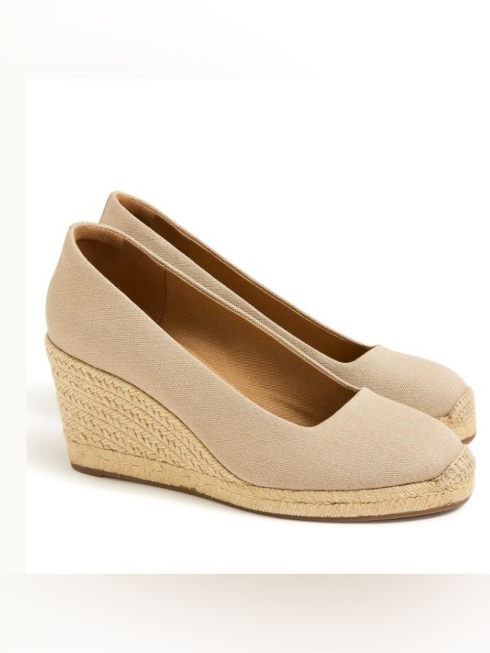 J.Crew Factory Canvas Espadrille Wedges in "Flax" NWOT